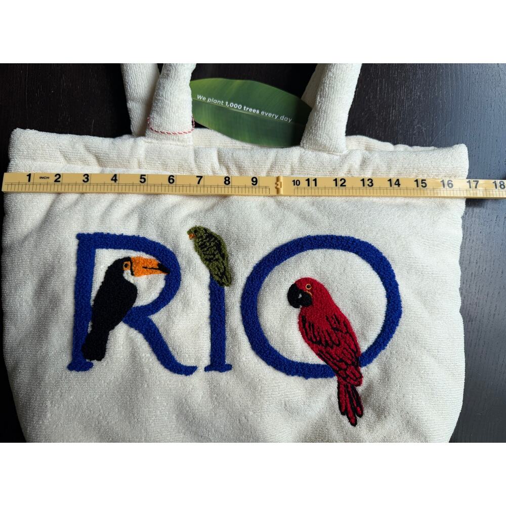 Farm Rio NEW Off-White Embroidered Rio Tote Bag - Picture 6 of 10